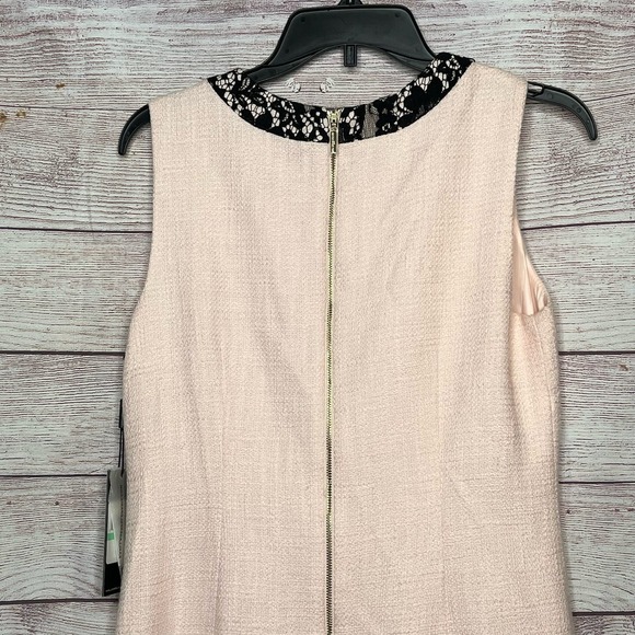 Karl Lagerfeld Paris Flounce Lace Trim Tweed Sheath Dress Blush New Size 8 - Picture 8 of 9
